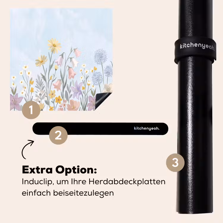 Herdabdeckplatte - Wiesenblumen - Illustration - Farbenfroh — 8