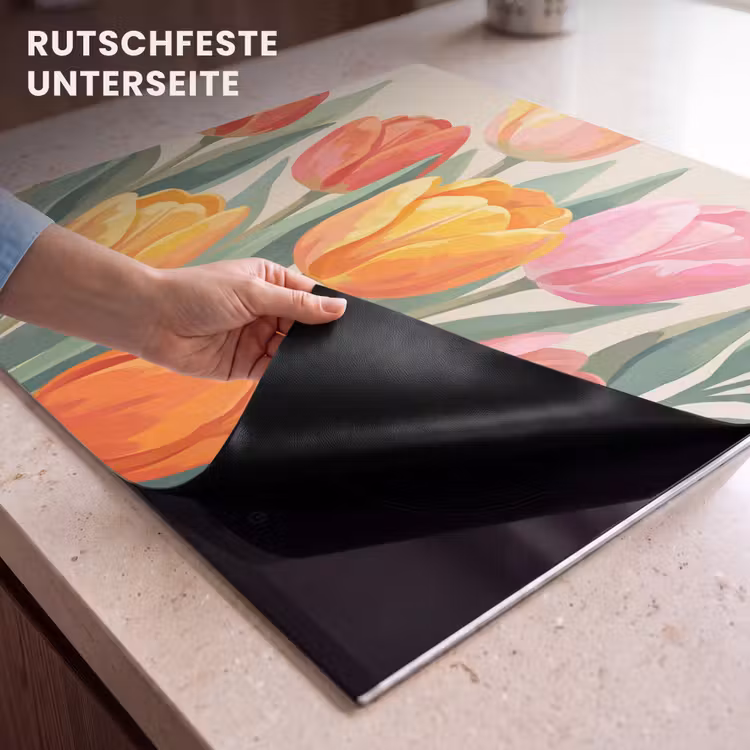 Herdabdeckplatte - Tulpen - Abstrakt - Farbenfroh — 6
