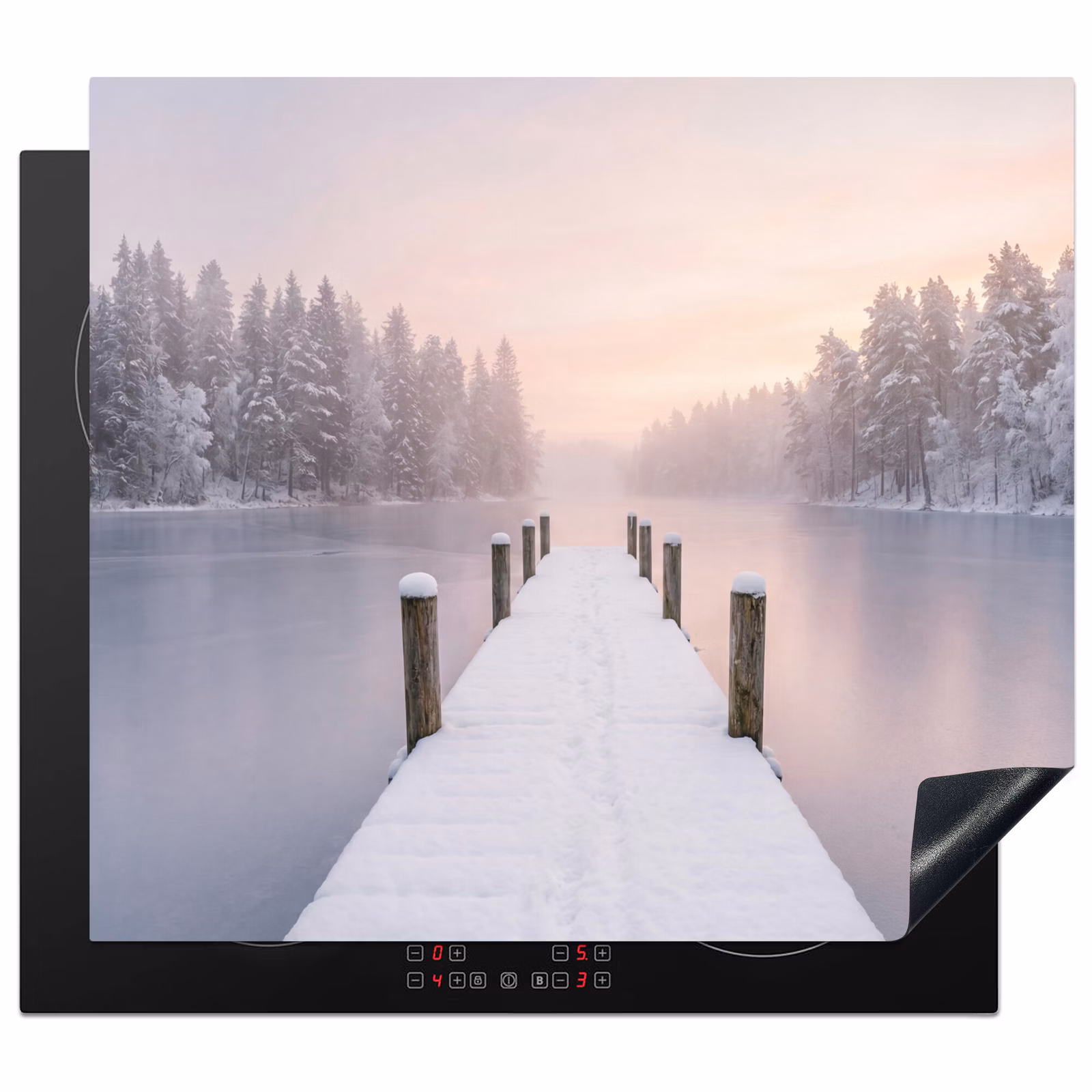 Herdabdeckplatte - Steg - See - Nebel - Winter - Gelassenheit — 1