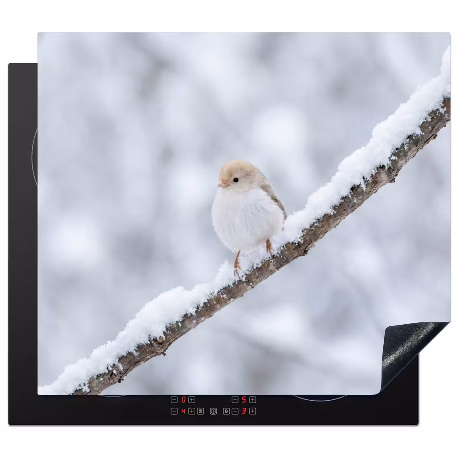 Herdabdeckplatte - Vogel - Schnee - Zweig - Winter - Weich — 1