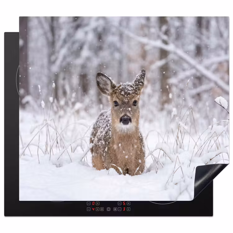 Herdabdeckplatte - Hirsche - Schnee - Wald - Tiere - Liebenswert — 1