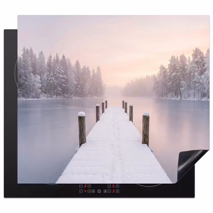 Herdabdeckplatte - Steg - See - Nebel - Winter - Gelassenheit — 1