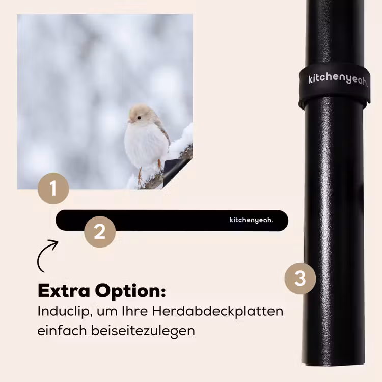 Herdabdeckplatte - Vogel - Schnee - Zweig - Winter - Weich — 8