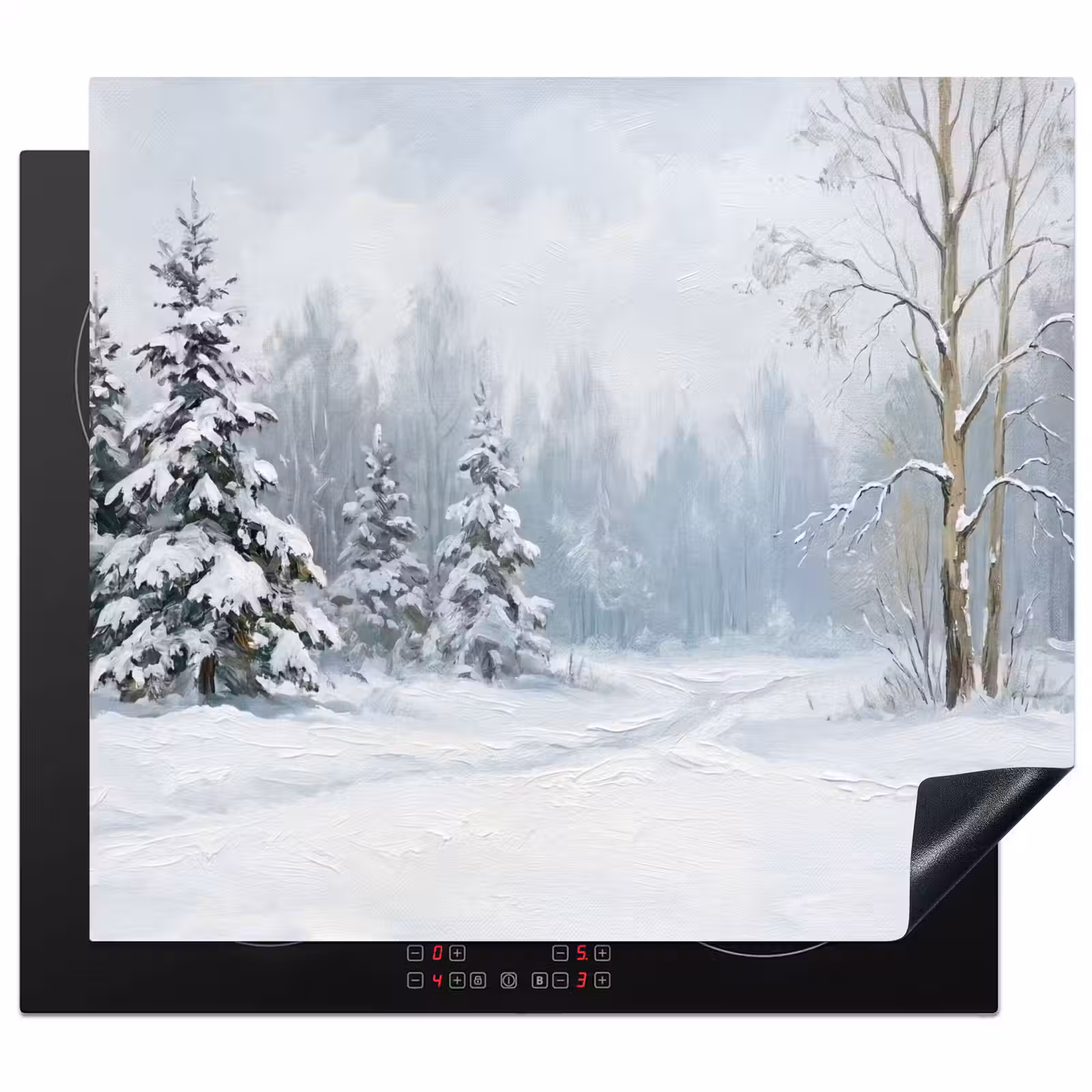 Herdabdeckplatte - Waldweg - Kiefer - Schnee - Winter - Ruhig — 1