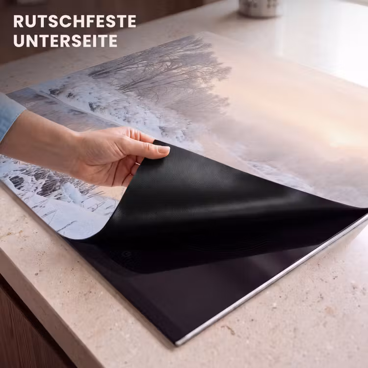 Herdabdeckplatte - Fluss - Winter - Landschaft - Schnee - Sonnenaufgang — 6