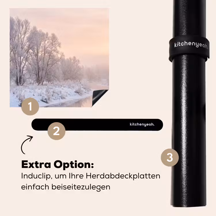 Herdabdeckplatte - Fluss - Winter - Landschaft - Schnee - Sonnenaufgang — 8