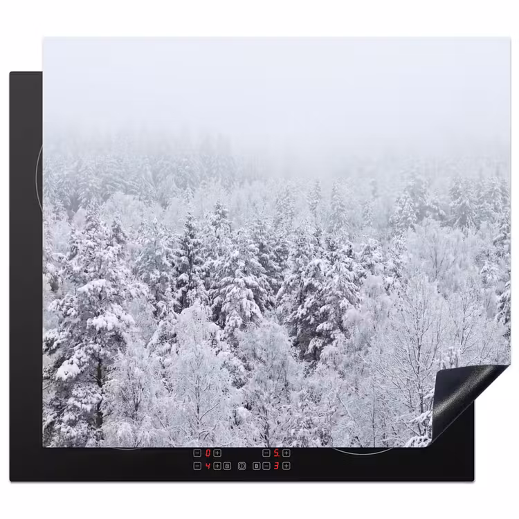 Herdabdeckplatte - Wald - Schnee - Winter - Natur - Weiß — 1