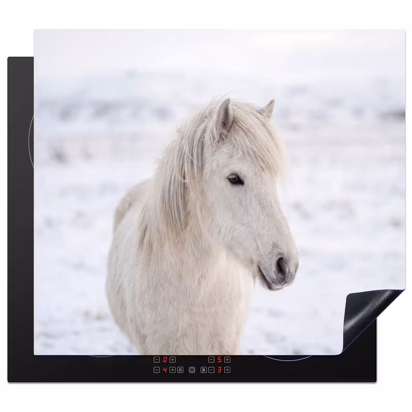 Herdabdeckplatte - Pferd - Kopf - Winter - Tiere - Weiß — 1