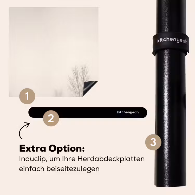 Herdabdeckplatte - Baum - Nebel - Schnee - Winter - Minimalistisch — 8