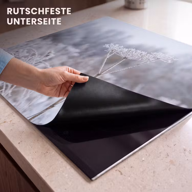 Herdabdeckplatte - Bildschirm Blume - Reif - Kristall - Winter - Zart — 6