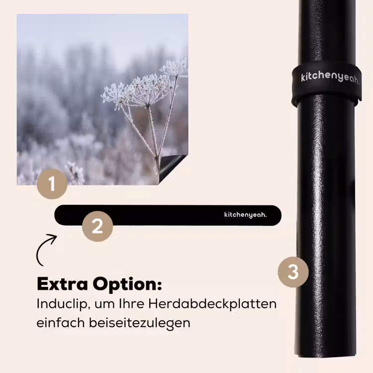Herdabdeckplatte - Bildschirm Blume - Reif - Kristall - Winter - Zart — 8