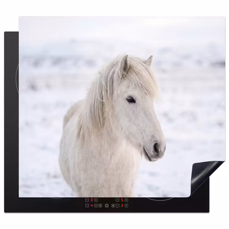 Herdabdeckplatte - Pferd - Kopf - Winter - Tiere - Weiß — 1