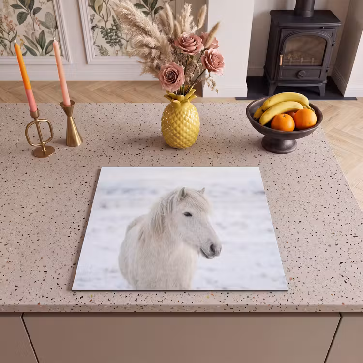 Herdabdeckplatte - Pferd - Kopf - Winter - Tiere - Weiß — 3