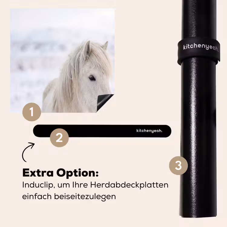 Herdabdeckplatte - Pferd - Kopf - Winter - Tiere - Weiß — 8