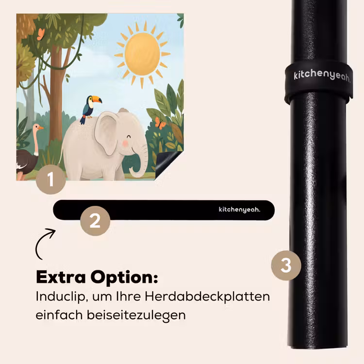 Herdabdeckplatte - Dschungel - Oase - Tiere - Farbenfroh — 8