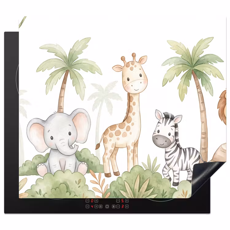Herdabdeckplatte - Tiere - Dschungel - Pastell — 1