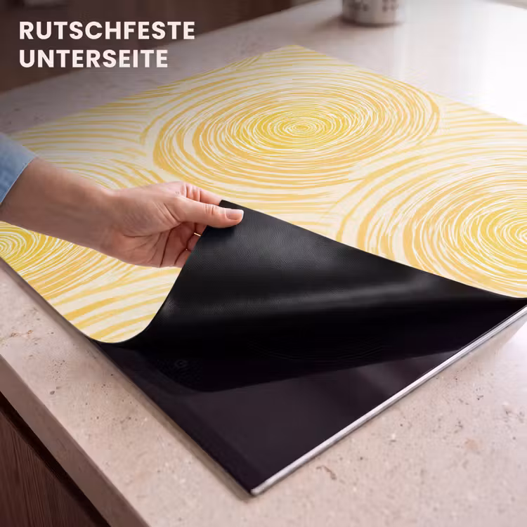 Herdabdeckplatte - Kreise – Abstrakt – Künstlerisch – Gelb — 6