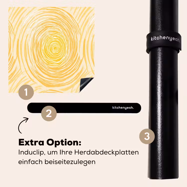 Herdabdeckplatte - Kreise – Abstrakt – Künstlerisch – Gelb — 8