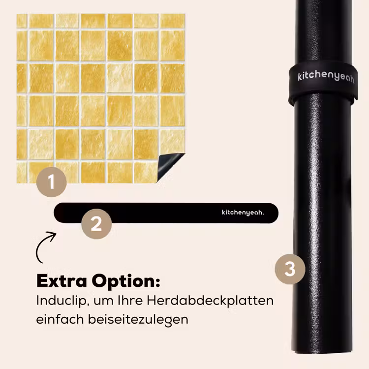 Herdabdeckplatte - Fliesen – Mosaik – Struktur – Goldgelb — 8
