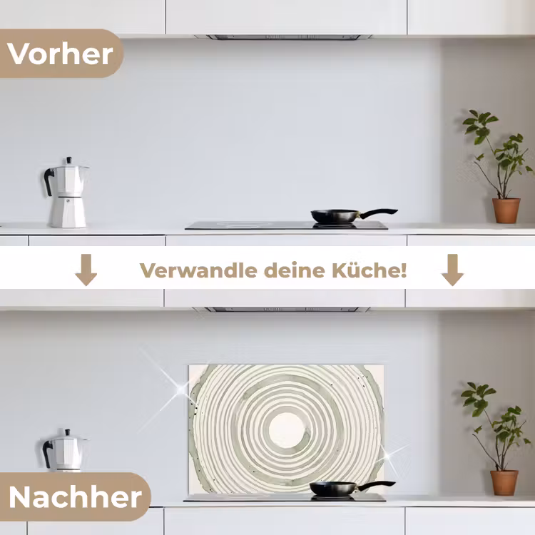 Spritzschutz Küche - Abstraktion – Kreise – Aquarell – Grün – Modern — 7
