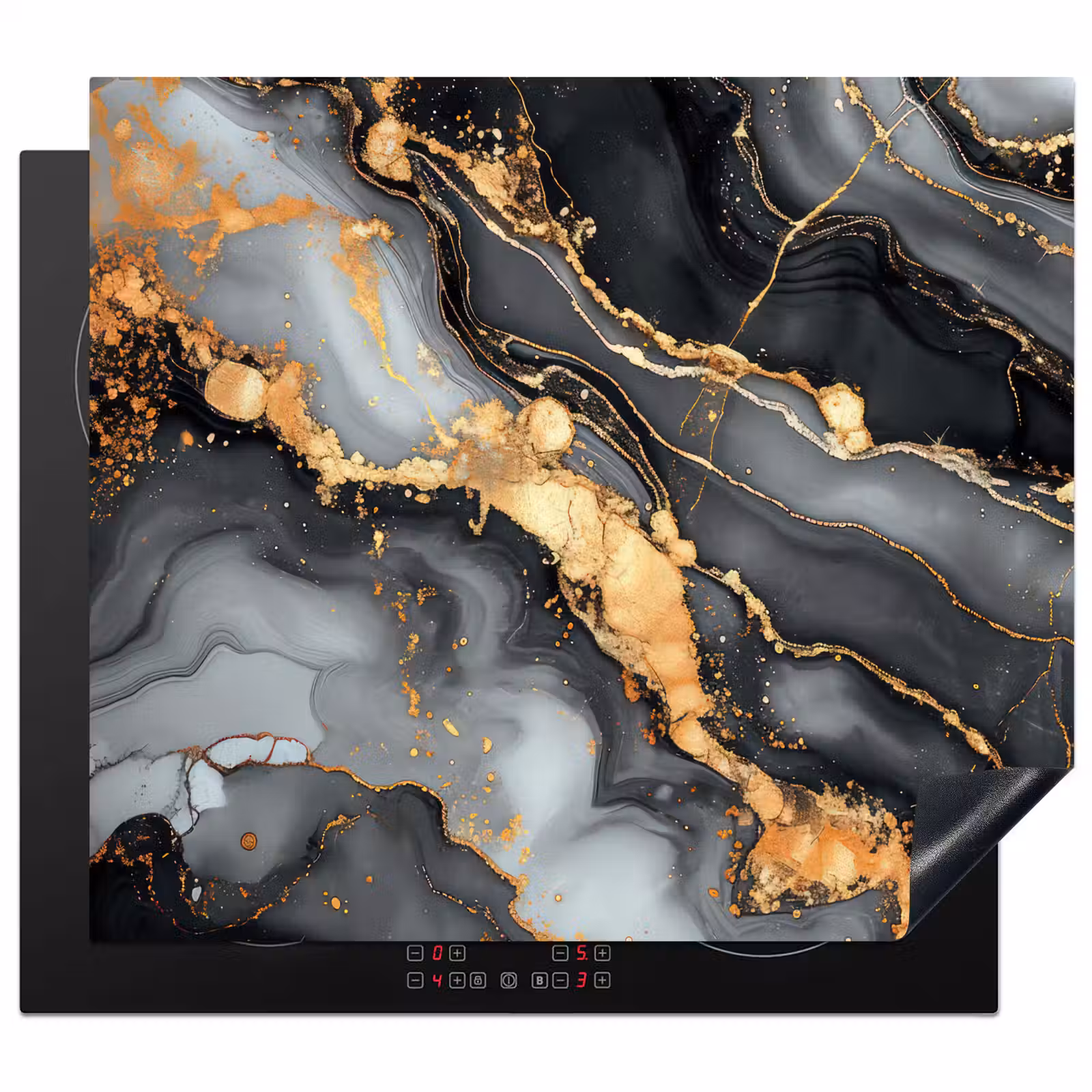 Herdabdeckplatte - Marmor - Gold - Grau - Schwarz - Textur — 1