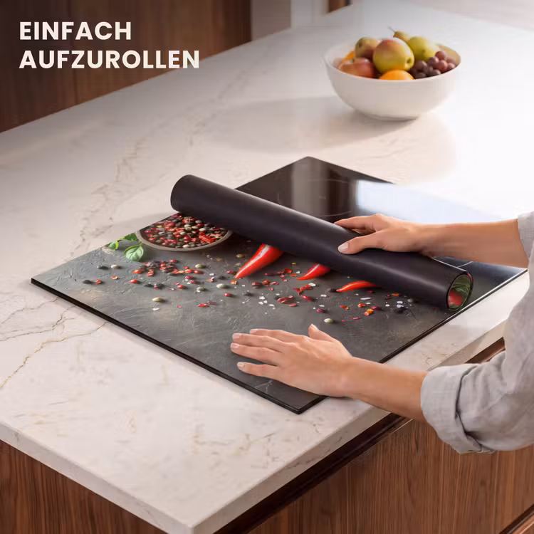 Herdabdeckplatte - Gemüse - Paprika - Rot - Grau - Beton — 7