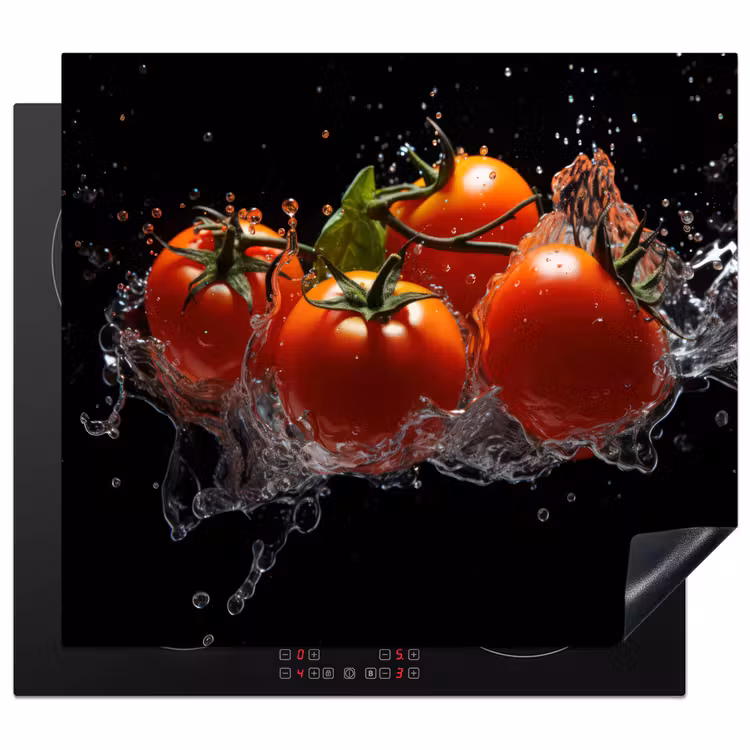 Herdabdeckplatte - Tomaten - Schwarz - Wasser - Rot - Gemüse — 1