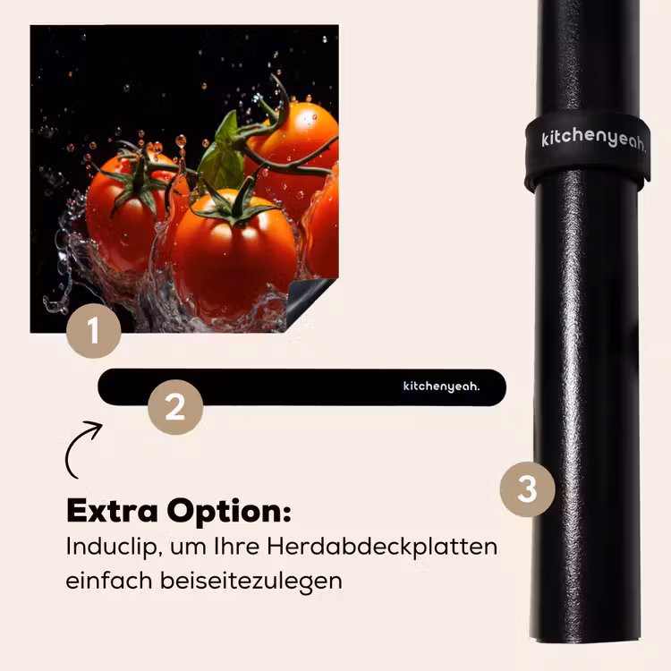 Herdabdeckplatte - Tomaten - Schwarz - Wasser - Rot - Gemüse — 8
