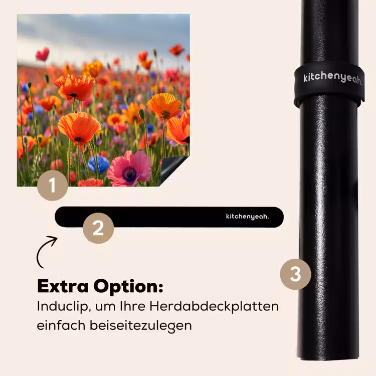 Herdabdeckplatte - Blumen - Bunt - Blumenfeld - Pflanzen - Orange — 8