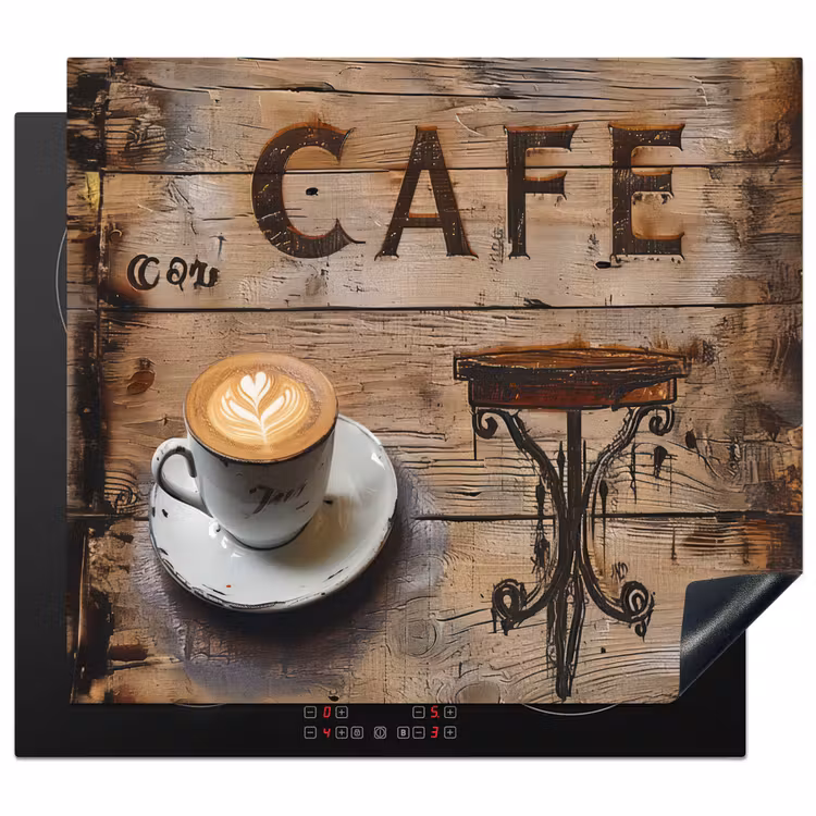 Herdabdeckplatte - Cafe - Holz - Kaffee - Regale — 1