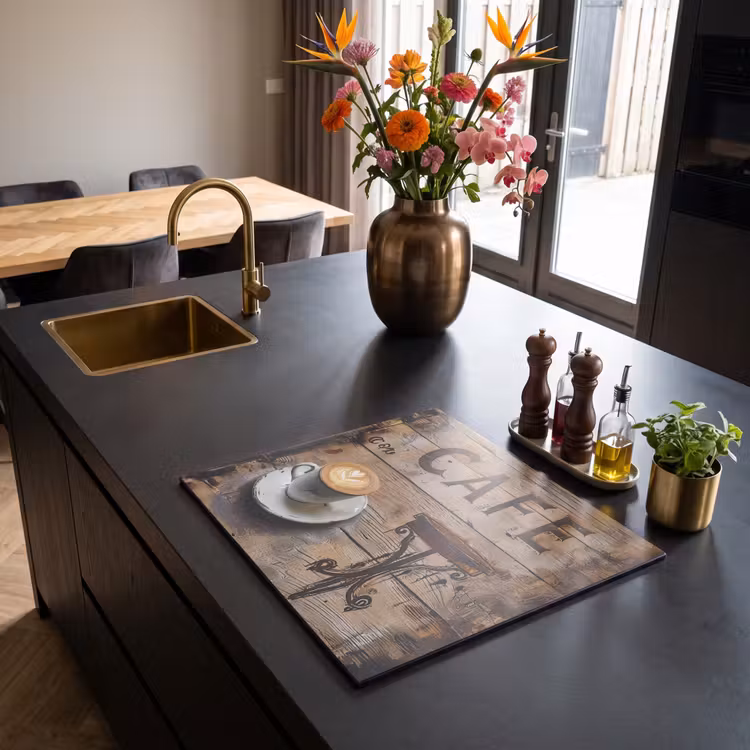 Herdabdeckplatte - Cafe - Holz - Kaffee - Regale — 2