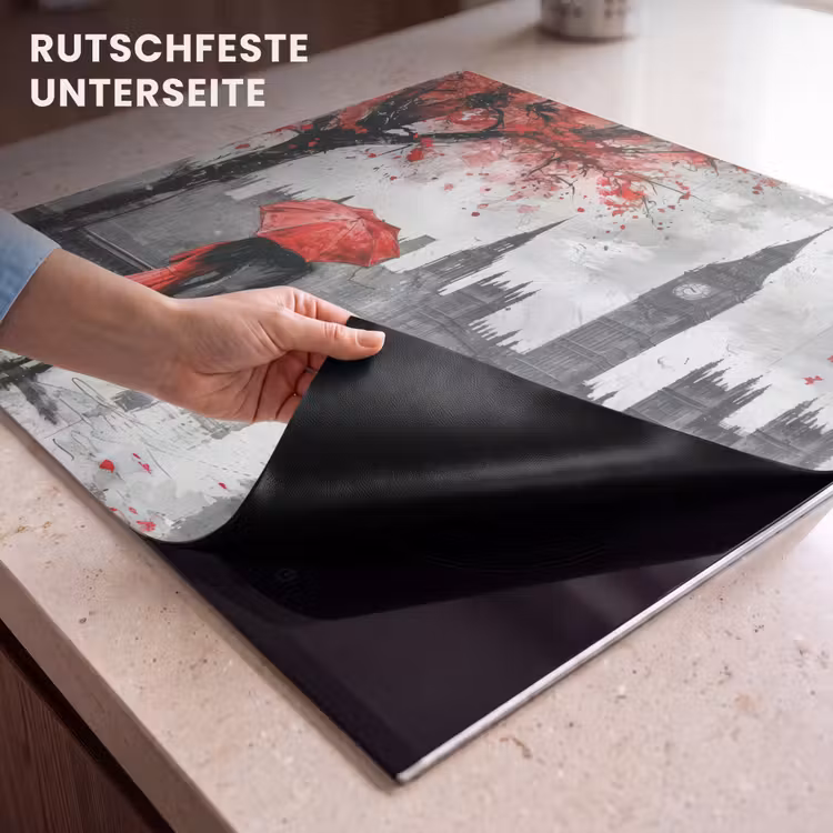 Herdabdeckplatte - London - Rot - Schwarz - Ehepaar - Romantisch — 6