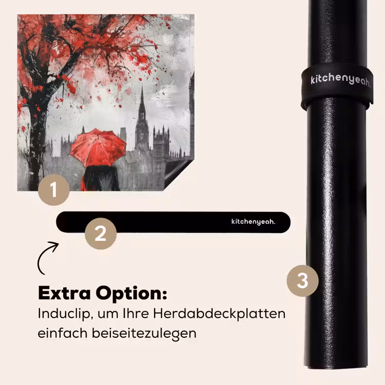 Herdabdeckplatte - London - Rot - Schwarz - Ehepaar - Romantisch — 8