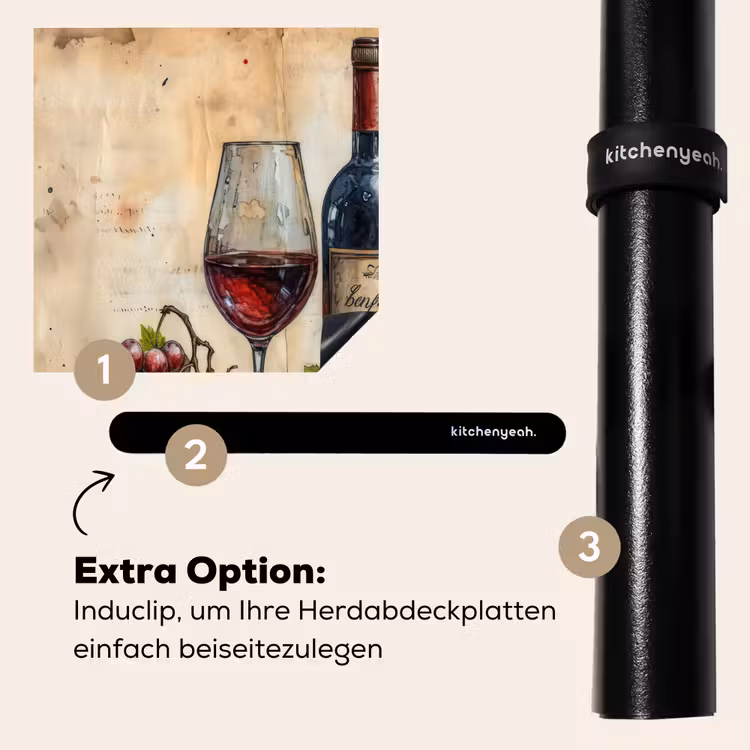 Herdabdeckplatte - Wein - Trauben - Getränk - Weinglas - Obst — 8