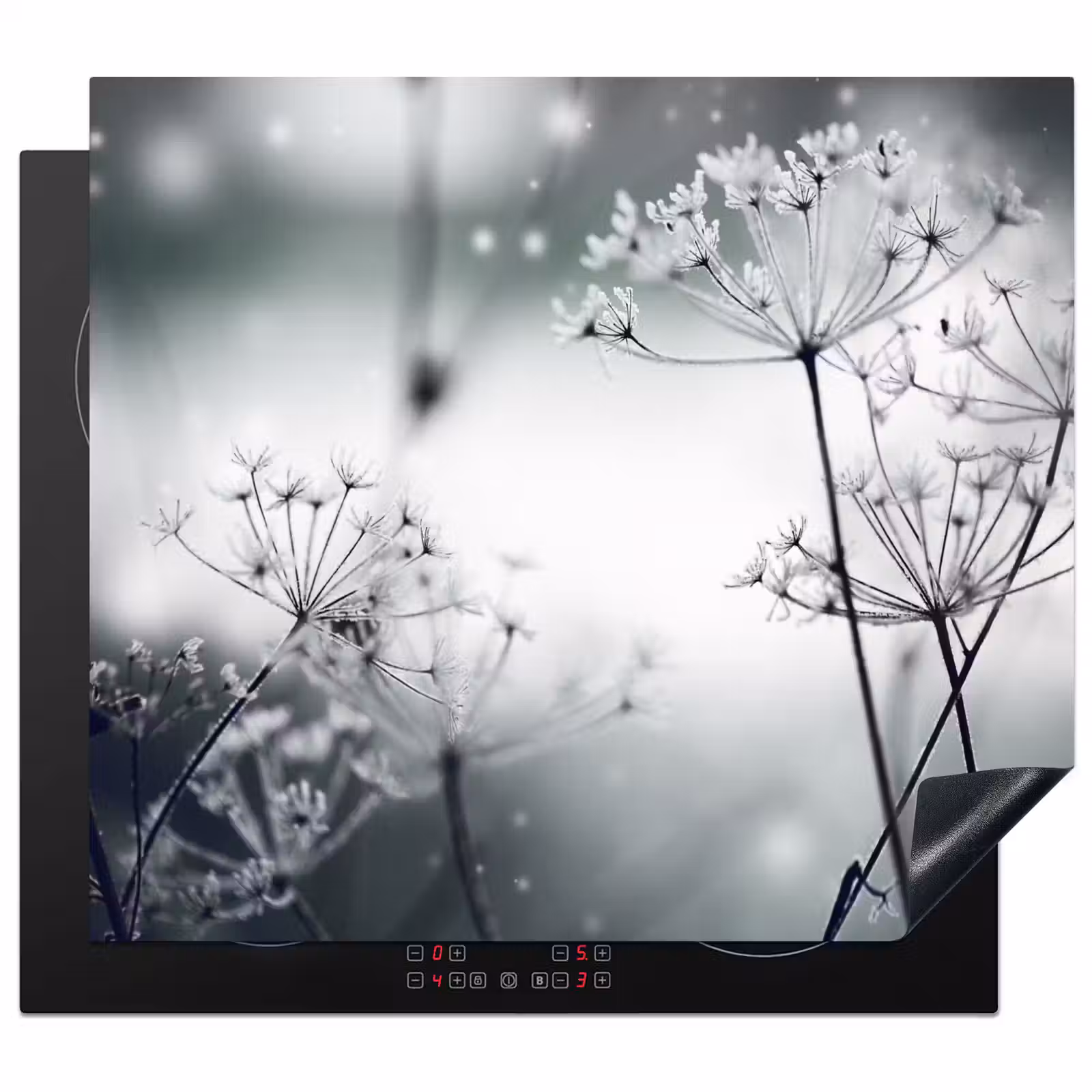 Herdabdeckplatte - Blumen - Winter - Schnee - Natur — 1