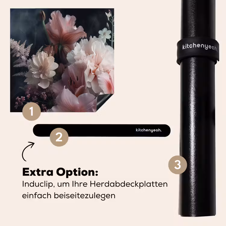 Herdabdeckplatte - Blumen - Rosa - Dampf - Pflanzen — 8