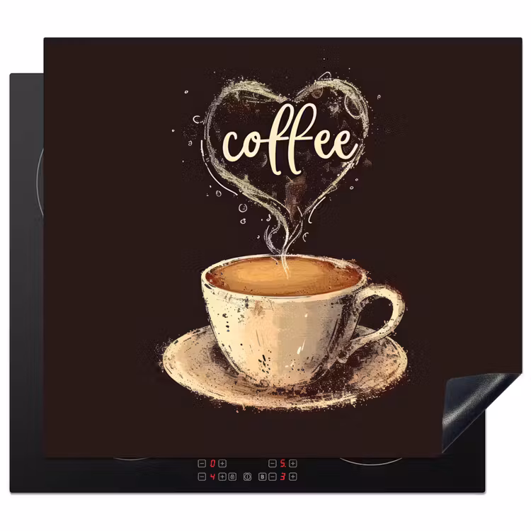 Herdabdeckplatte - Kaffee - Zitat - Herz - Kaffee — 1