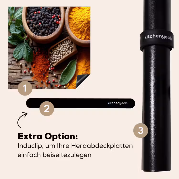 Herdabdeckplatte - Kräuter - Holztextur - Kochen - Gewürze — 8
