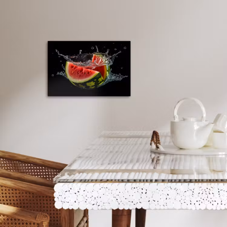 Leinwandbilder - Wassermelone - Schwarz - Wasser - Obst - Melone — 4