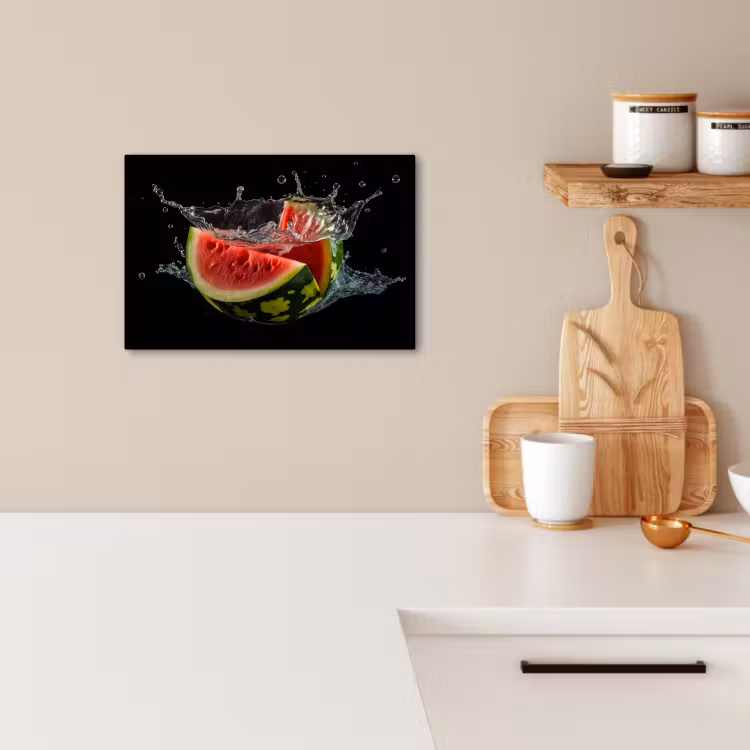 Leinwandbilder - Wassermelone - Schwarz - Wasser - Obst - Melone — 5