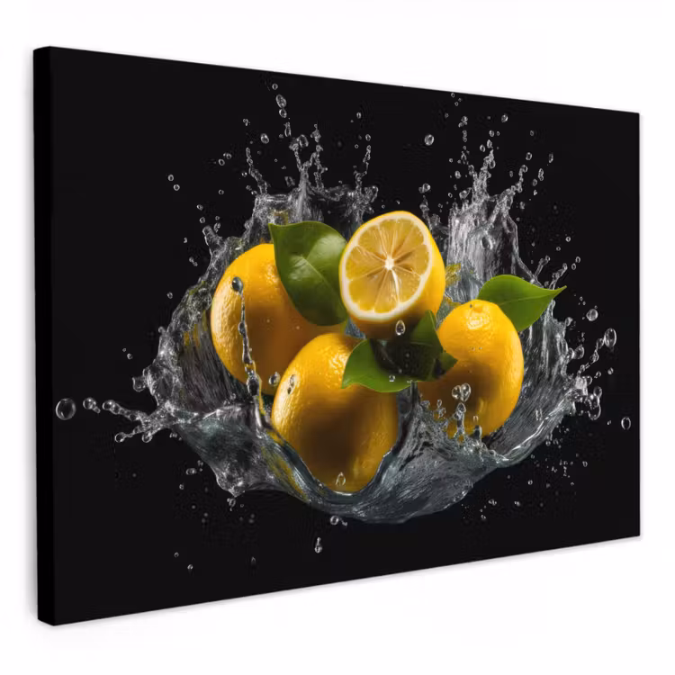 Leinwandbilder - Zitrone - Obst - Gelb - Schwarz — 1