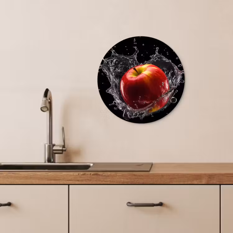 Runde Bilder - Apfel - Rot - Wasser - Schwarz - Obst — 4