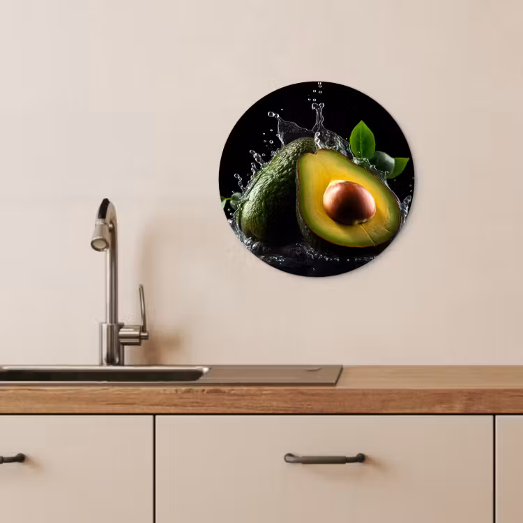 Runde Bilder - Avocado - Gemüse - Blatt - Wasser - Schwarz - Grün — 3