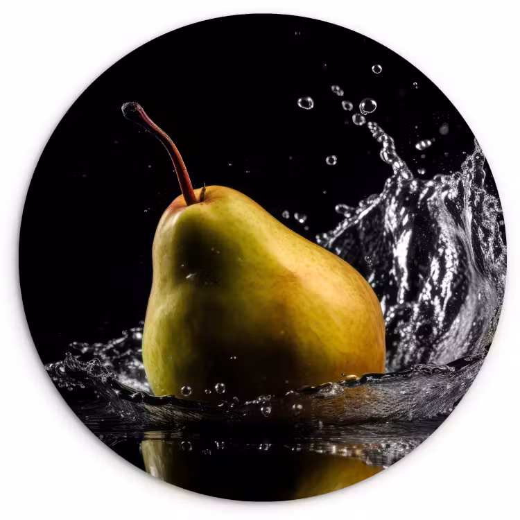 Runde Bilder - Birne - Obst - Wasser - Schwarz — 3