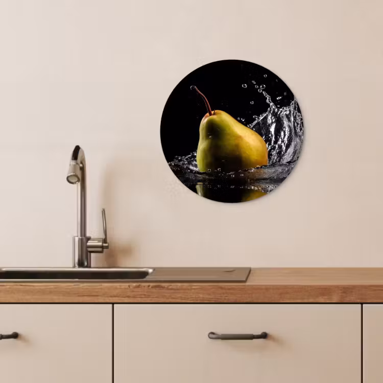 Runde Bilder - Birne - Obst - Wasser - Schwarz — 4