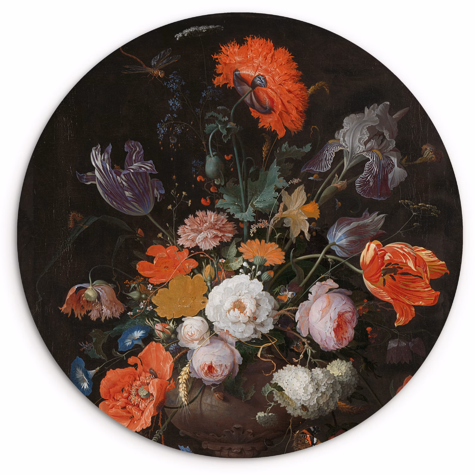 Runde Bilder - Stilleben mit Blumen und einer Uhr — 1