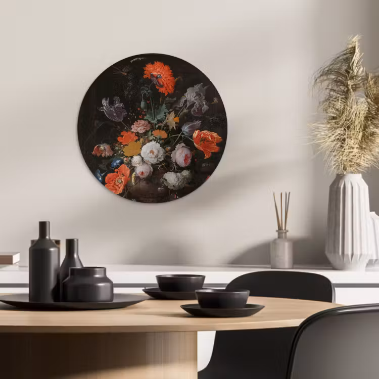 Runde Bilder - Stilleben mit Blumen und einer Uhr — 2