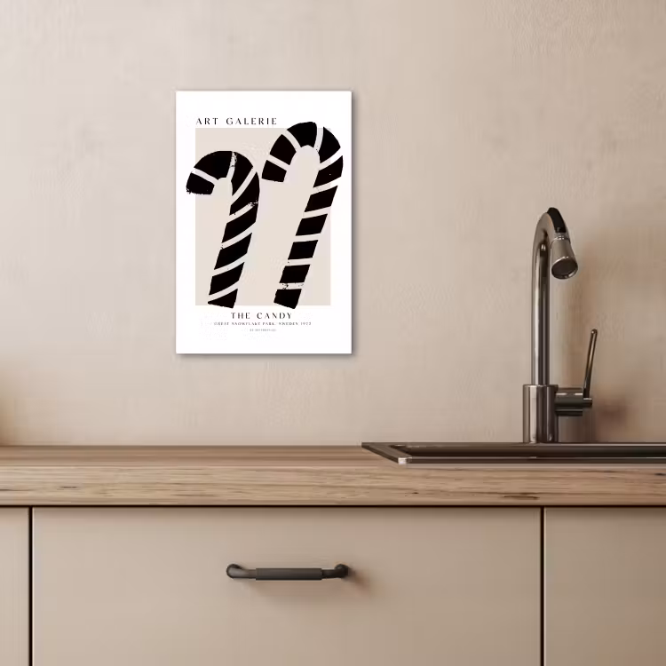 Leinwandbilder - Zuckerstangen - Weihnachten - Süßigkeiten - Schwarz - Feiertage — 3