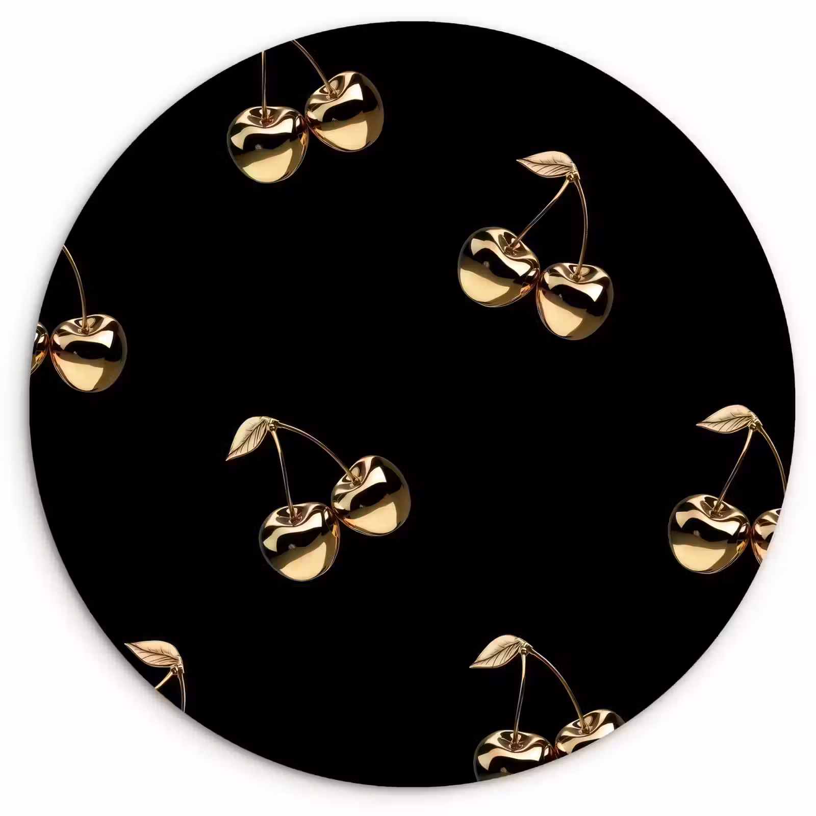 Runde Bilder - Muster - Kirsche - Gold - Chrom — 1
