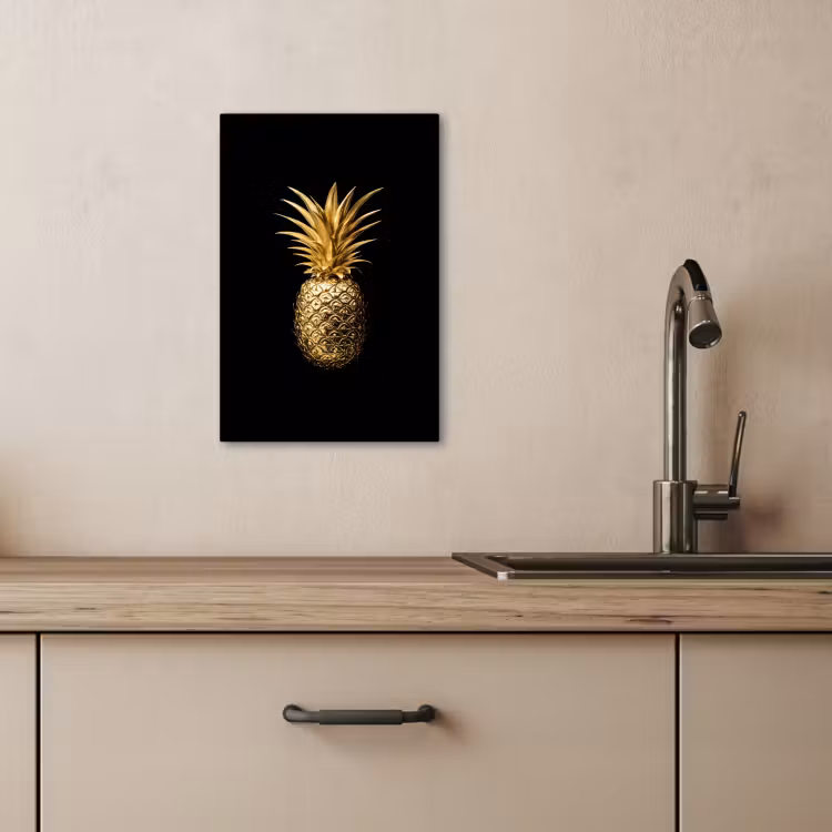 Leinwandbilder - Ananas - Schwarz - Gold - Luxus — 2